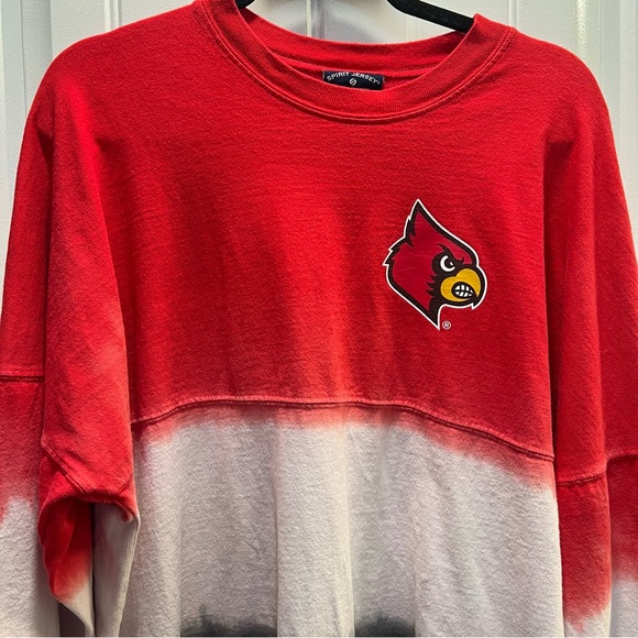 Spirit Jersey University of Louisville Red Black White Tie Shirt. Size Medium. - Picture 10 of 11